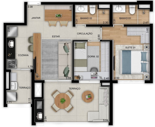 Imagem Apartamento com 2 Quartos à Venda, 50 m² em Brooklin Paulista - São Paulo