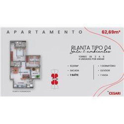 Imagem Apartamento com 2 Quartos à Venda, 65 m² em Vila Planalto - Campo Grande