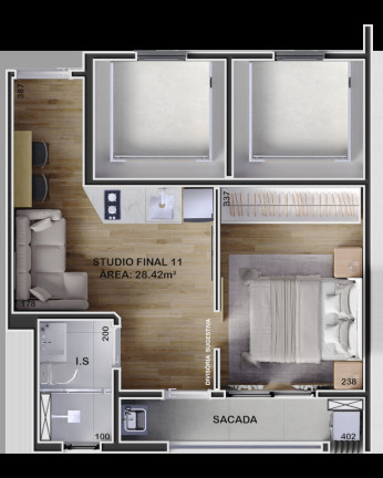 Imagem Imóvel com 1 Quarto à Venda, 25 m² em Boa Vista - Curitiba