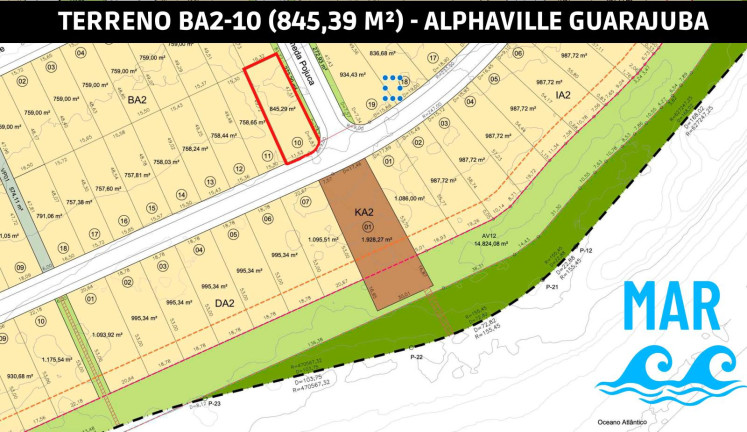 Imagem Terreno à Venda, 825 m² em Alphaville Guarajuba - Camaçari