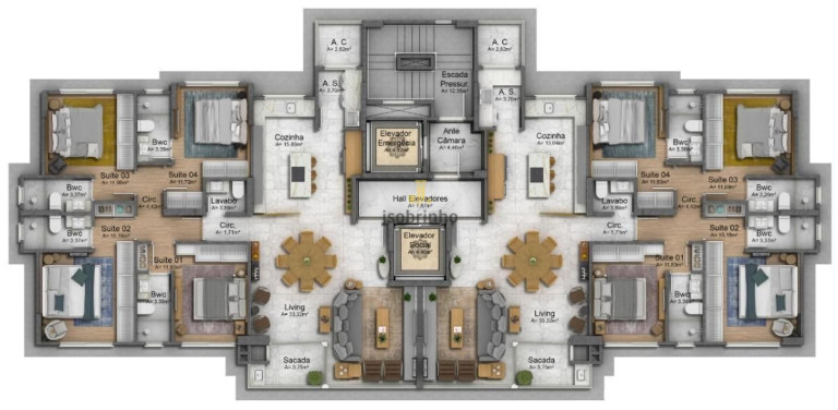 Apartamento com 4 Quartos à Venda, 146 m² em Pioneiros - Balneário Camboriú