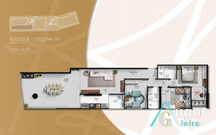 Apartamento com 3 Quartos à Venda, 116 m² em Centro - Guarapari