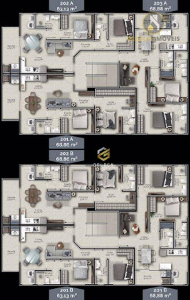 Imagem Apartamento com 2 Quartos à Venda, 63 m² em Universitário - Tijucas Imagem Apartamento com 2 Quartos à Venda, 63 m² em Universitário - Tijucas
