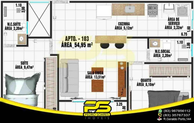 Imagem Apartamento com 2 Quartos à Venda, 55 m² em João Paulo Ii - João Pessoa Imagem Apartamento com 2 Quartos à Venda, 55 m² em João Paulo Ii - João Pessoa