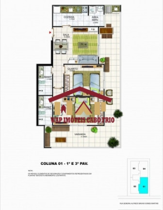 Imagem Apartamento com 1 Quarto à Venda, 76 m² em Braga - Cabo Frio