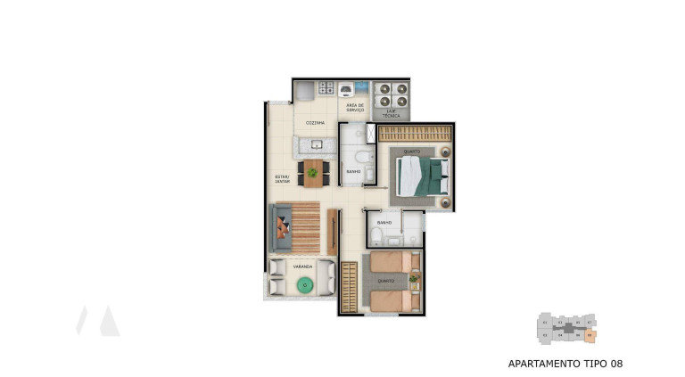 Imagem Apartamento com 2 Quartos à Venda, 51 m² em Itaparica - Vila Velha