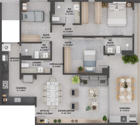 Imagem Apartamento com 2 Quartos à Venda, 68 m² em Intermares - Cabedelo Imagem Apartamento com 2 Quartos à Venda, 68 m² em Intermares - Cabedelo