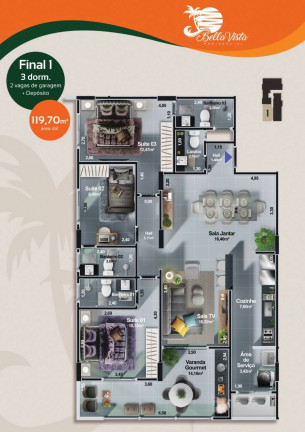 Imagem Apartamento com 2 Quartos à Venda, 70 m² em Centro - Itanhaém Imagem Apartamento com 2 Quartos à Venda, 70 m² em Centro - Itanhaém
