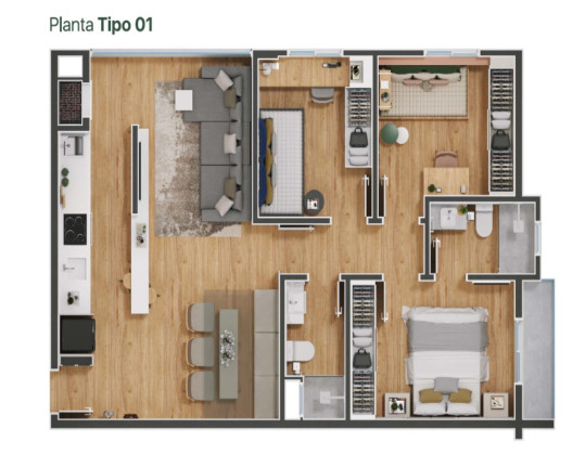 Imagem Imóvel com 3 Quartos à Venda, 74 m² em Glória - Joinville