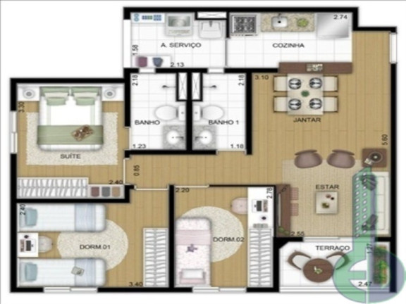 Imagem Imóvel com 2 Quartos à Venda, 53 m² em Utinga - Santo André Imagem Imóvel com 2 Quartos à Venda, 53 m² em Utinga - Santo André