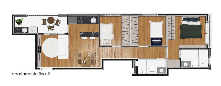 Imagem Apartamento com 3 Quartos à Venda, 59 m² em São Pedro - São José Dos Pinhais