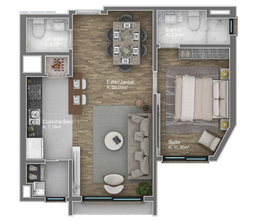 Imagem Apartamento com 2 Quartos à Venda, 78 m² em Av. Central - Gramado