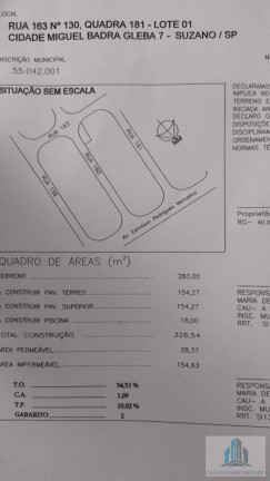 Imagem Terreno à Venda, 288 m² em Cidade Miguel Badra - Suzano Imagem Terreno à Venda, 288 m² em Cidade Miguel Badra - Suzano