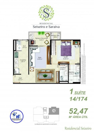 Imagem Apartamento com 1 Quarto à Venda, 53 m² em Aviação - Praia Grande