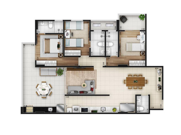 Imagem Apartamento com 3 Quartos à Venda, 126 m² em Forte - Praia Grande