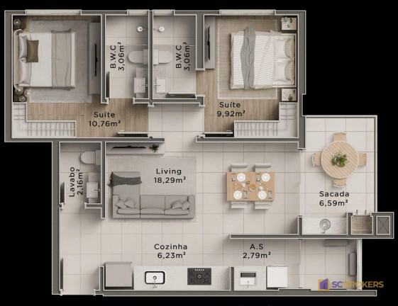 Imagem Apartamento com 2 Quartos à Venda, 76 m² em Centro - Itajaí