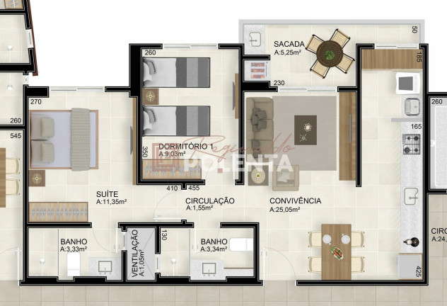 Imagem Apartamento com 2 Quartos à Venda, 80 m² em Próspera - Criciúma