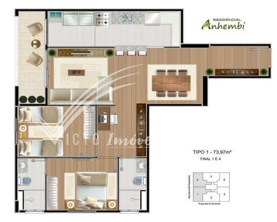 Imagem Imóvel com 2 Quartos à Venda, 73 m² em Jardim Anhembi - São José Dos Campos Imagem Imóvel com 2 Quartos à Venda, 73 m² em Jardim Anhembi - São José Dos Campos