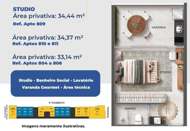 Imagem Studio com 1 Quarto à Venda, 24 m² em Praia De Itaparica - Vila Velha Imagem Studio com 1 Quarto à Venda, 24 m² em Praia De Itaparica - Vila Velha