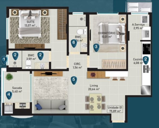 Imagem Apartamento com 2 Quartos à Venda, 138 m² em Barreiros - São José Imagem Apartamento com 2 Quartos à Venda, 138 m² em Barreiros - São José