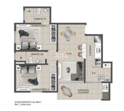 Imagem Imóvel com 2 Quartos à Venda, 64 m² em Bella Atibaia - Atibaia Imagem Imóvel com 2 Quartos à Venda, 64 m² em Bella Atibaia - Atibaia