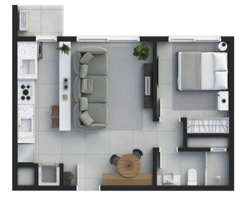 Imagem Apartamento com 1 Quarto à Venda, 46 m² em Centro - Torres