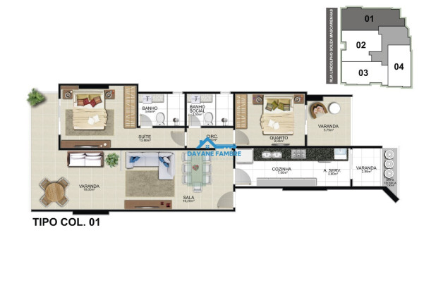 Imagem Apartamento com 2 Quartos à Venda, 73 m²
