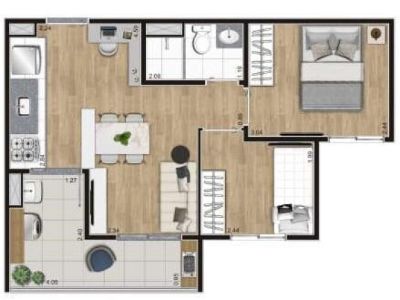 Imagem Apartamento com 2 Quartos à Venda, 42 m² em Belenzinho - São Paulo