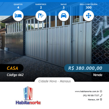 Imagem Casa com 4 Quartos à Venda, em Cidade Nova - Manaus Imagem Casa com 4 Quartos à Venda, em Cidade Nova - Manaus