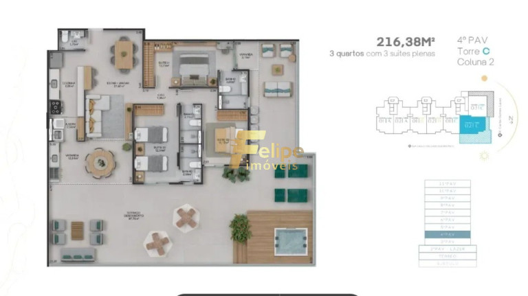 Imagem Imóvel com 3 Quartos à Venda, 100 m² em Jardim Camburi - Vitória