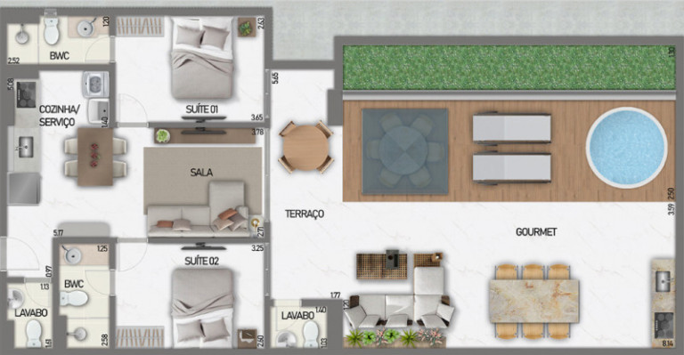Imagem Apartamento com 2 Quartos à Venda, 136 m² Imagem Apartamento com 2 Quartos à Venda, 136 m²