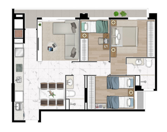 Imagem Apartamento com 3 Quartos à Venda, 102 m² em Cristo Rei - Curitiba