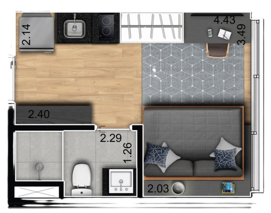 Imagem Apartamento com 2 Quartos à Venda, 38 m² em Jardim Paulista - São Paulo