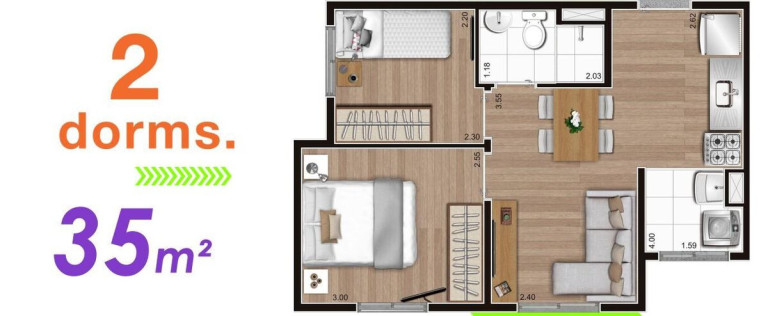 Imagem Apartamento com 2 Quartos à Venda, 35 m² em Mooca - São Paulo