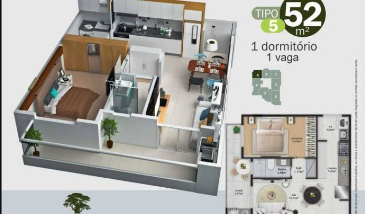 Imagem Apartamento com 1 Quarto à Venda, 52 m² em Jardim Real - Praia Grande