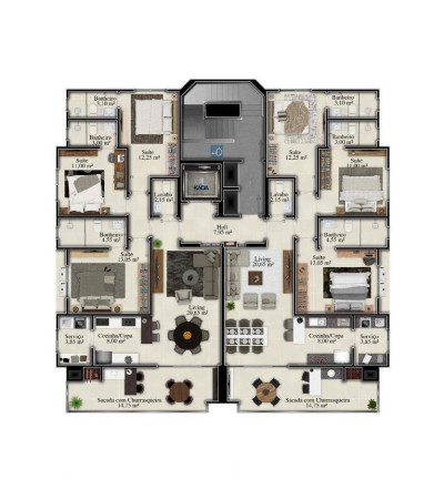 Imagem Apartamento com 3 Quartos à Venda, 113 m² em Morretes - Itapema