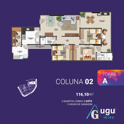 Apartamento com 3 Quartos à Venda, 116 m² em Praia Do Morro - Guarapari