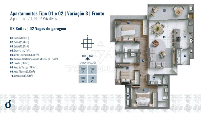 Imagem Apartamento com 3 Quartos à Venda, 120 m² em Praia De Armação Do Itapocorói - Penha Imagem Apartamento com 3 Quartos à Venda, 120 m² em Praia De Armação Do Itapocorói - Penha