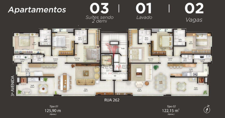 Imagem Apartamento com 3 Quartos à Venda, 125 m² em Meia Prata - Itapema Imagem Apartamento com 3 Quartos à Venda, 125 m² em Meia Prata - Itapema