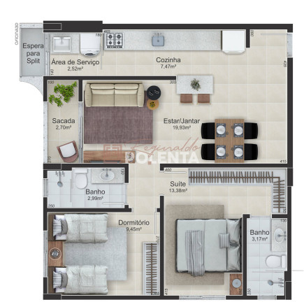 Imagem Apartamento com 2 Quartos à Venda, 69 m² em Rio Maina - Criciúma Imagem Apartamento com 2 Quartos à Venda, 69 m² em Rio Maina - Criciúma
