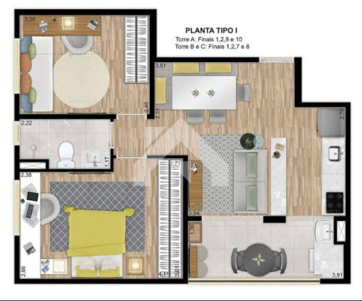 Imagem Apartamento com 2 Quartos à Venda, 52 m² em Alphaville Empresarial - Barueri Imagem Apartamento com 2 Quartos à Venda, 52 m² em Alphaville Empresarial - Barueri