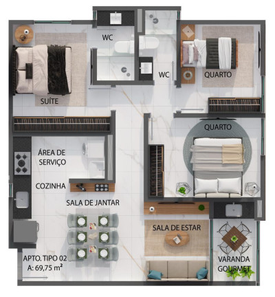 Imagem Apartamento com 2 Quartos à Venda, 112 m² em Bancários - João Pessoa