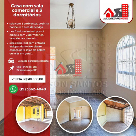 Imagem Casa com 3 Quartos à Venda, 127 m² em Vila Pinheiro - Pirassununga Imagem Casa com 3 Quartos à Venda, 127 m² em Vila Pinheiro - Pirassununga
