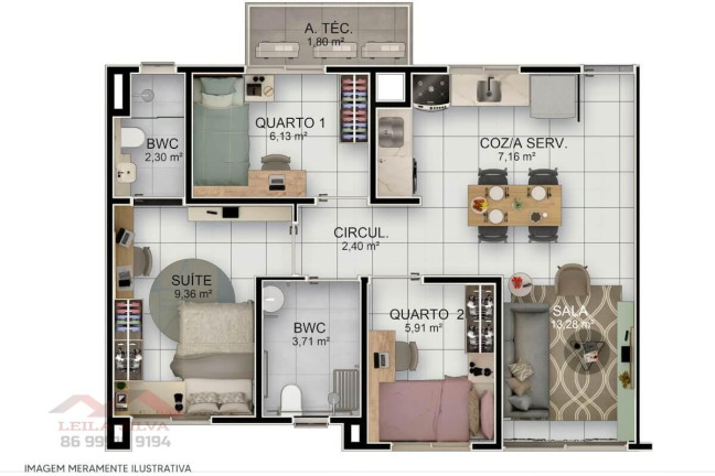 Imagem Apartamento com 2 Quartos à Venda, 58 m² em Zoobotânico - Teresina Imagem Apartamento com 2 Quartos à Venda, 58 m² em Zoobotânico - Teresina
