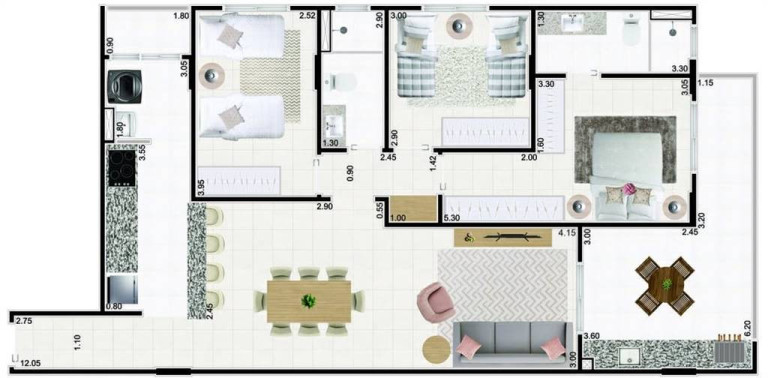 Imagem Apartamento com 3 Quartos à Venda, 111 m² em Caiçara - Praia Grande