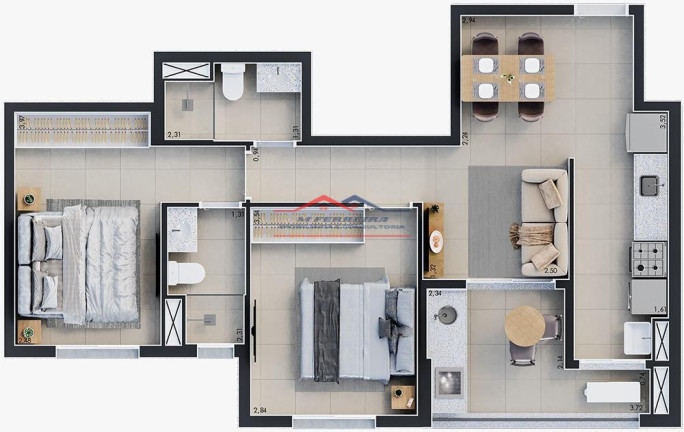 Imagem Apartamento com 2 Quartos à Venda, 65 m² em Nova América - Piracicaba Imagem Apartamento com 2 Quartos à Venda, 65 m² em Nova América - Piracicaba