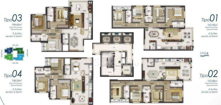Imagem Apartamento com 4 Quartos à Venda, 127 m² em Meia Praia - Itapema