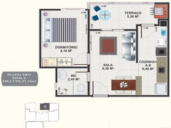 Imagem Apartamento com 1 Quarto à Venda, 37 m² em Mirim - Praia Grande