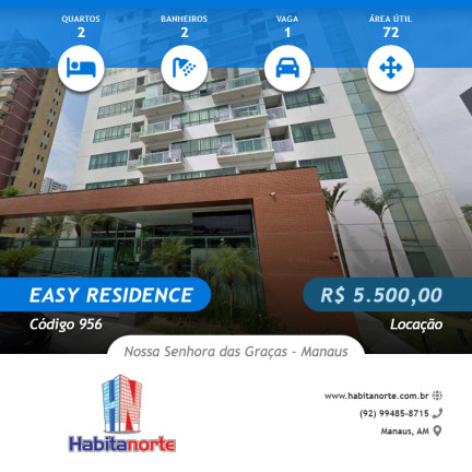 Imagem Apartamento com 2 Quartos para Alugar, 72 m² em Nossa Senhora Das Graças - Manaus Imagem Apartamento com 2 Quartos para Alugar, 72 m² em Nossa Senhora Das Graças - Manaus