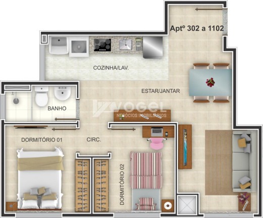 Imagem Apartamento com 2 Quartos à Venda, 52 m² em Guarani - Novo Hamburgo Imagem Apartamento com 2 Quartos à Venda, 52 m² em Guarani - Novo Hamburgo